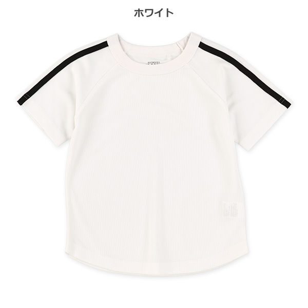 ポリエステルメッシュ肩2ライン半袖Tシャツ