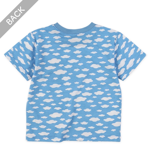 雲総柄胸ポケット半袖Tシャツ