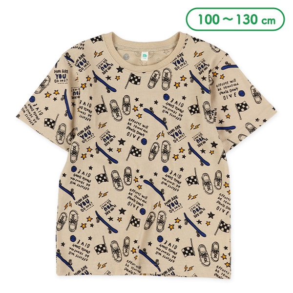 スニーカースケボー柄半袖Tシャツ
