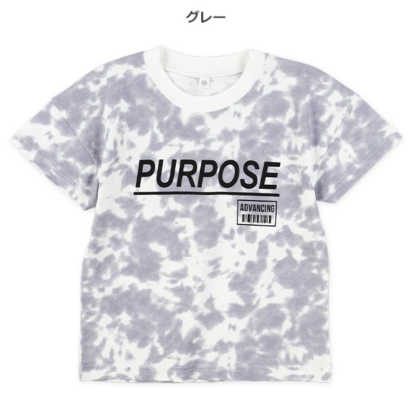 ムラ染め風プリント半袖Tシャツ