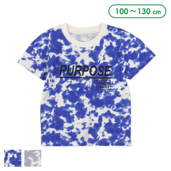 ムラ染め風プリント半袖Tシャツ