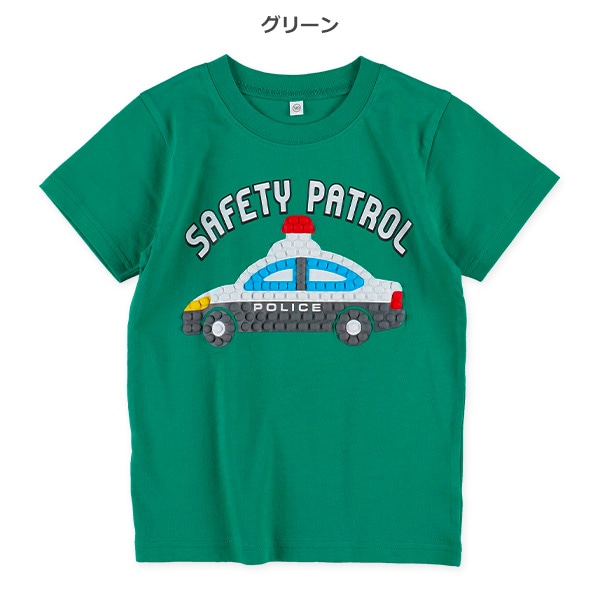 新幹線・はたらくくるま発泡ブロック半袖Tシャツ