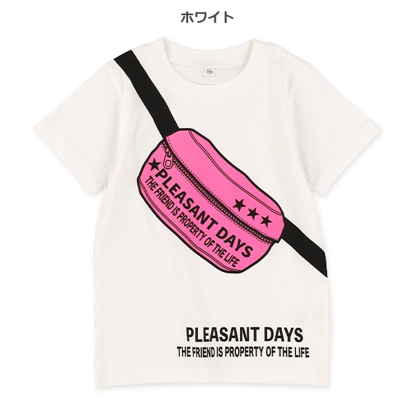 ポーチ斜め掛けプリント半袖Tシャツ