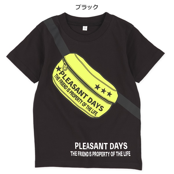 ポーチ斜め掛けプリント半袖Tシャツ