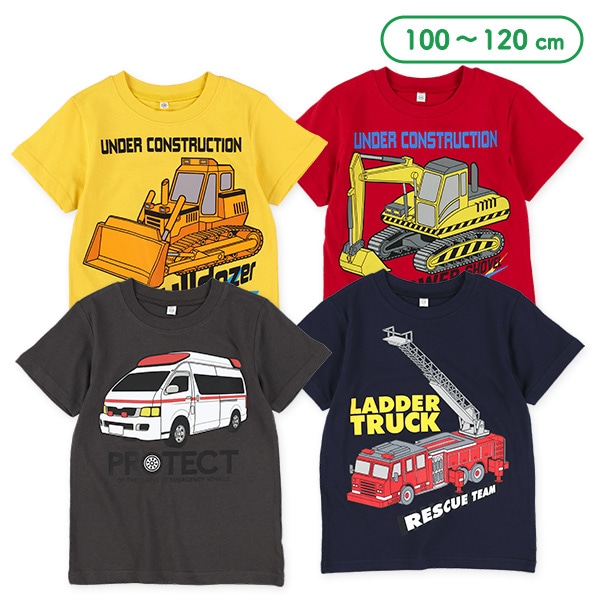 はたらくくるまビッグプリント半袖Tシャツ