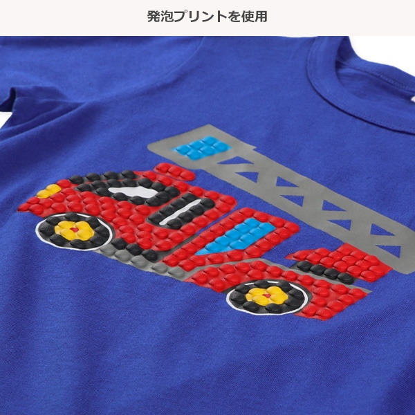 はたらくくるま発泡ブロック半袖Tシャツ