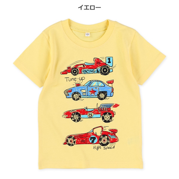 のりものミックス手描き風半袖Tシャツ
