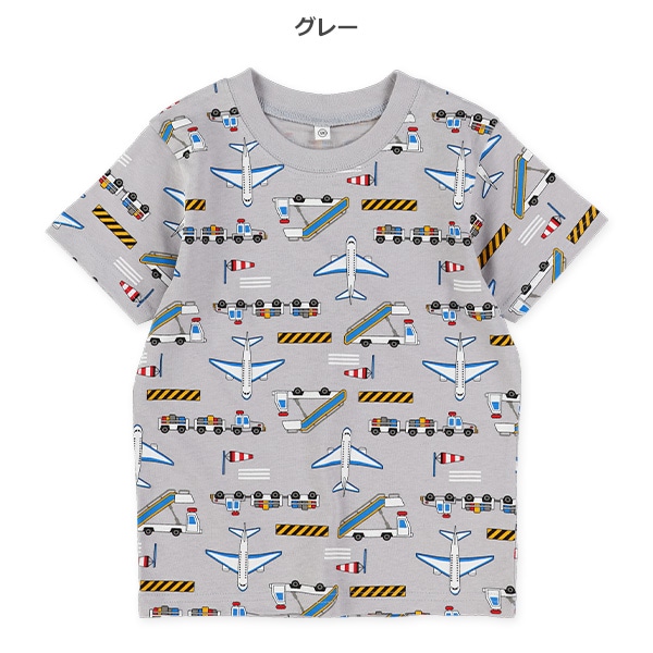 のりものミックス手描き風半袖Tシャツ