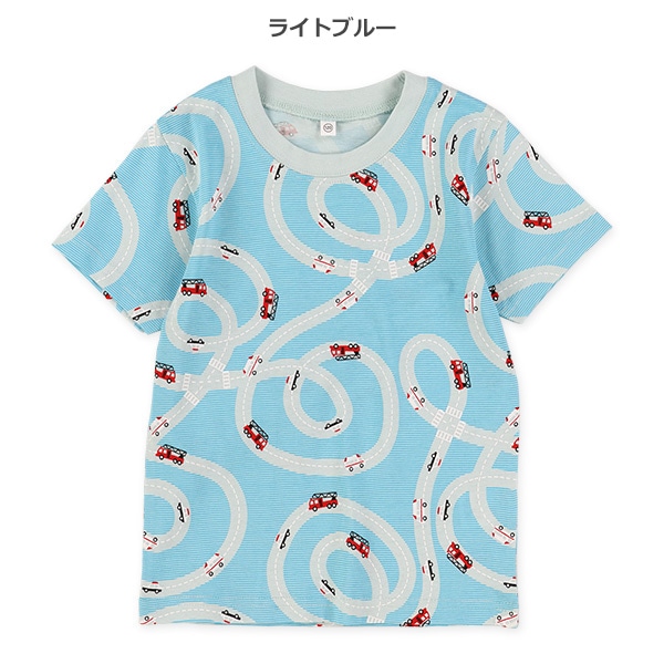 のりものミックス手描き風半袖Tシャツ