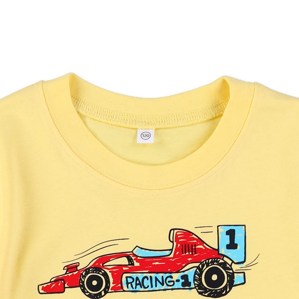 のりものミックス手描き風半袖Tシャツ