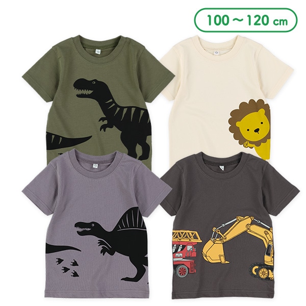 アニマル・恐竜・はたらくくるまひょっこり半袖Tシャツ