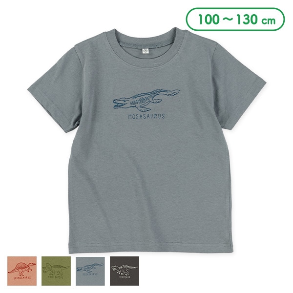 ステッチ刺繍半袖Tシャツ