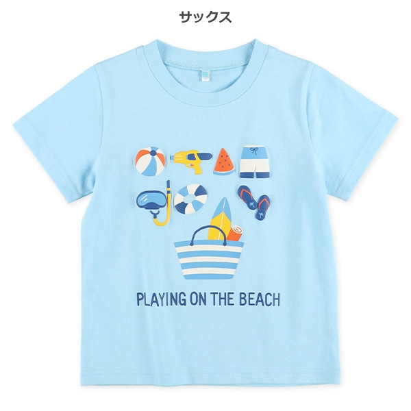 くるま・うみ発泡プリント半袖Tシャツ