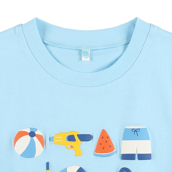 くるま・うみ発泡プリント半袖Tシャツ
