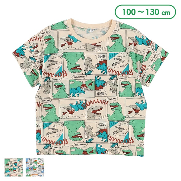 恐竜アメコミ半袖Tシャツ