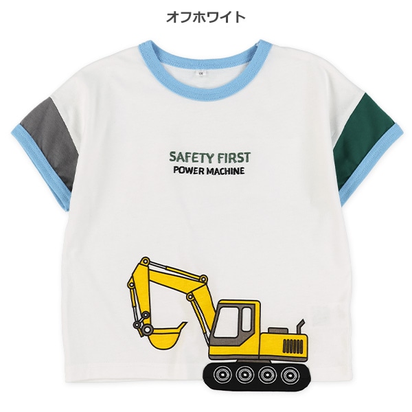 はたらくくるまタイヤモチーフ付き半袖Tシャツ