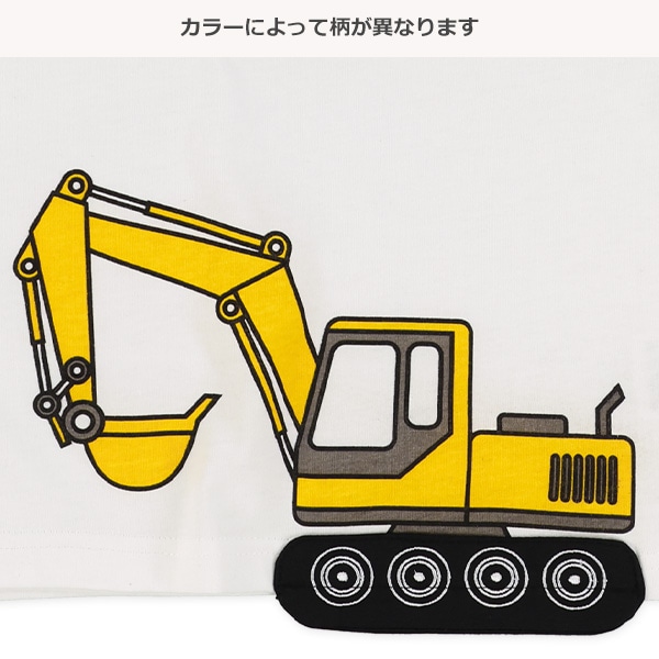はたらくくるまタイヤモチーフ付き半袖Tシャツ