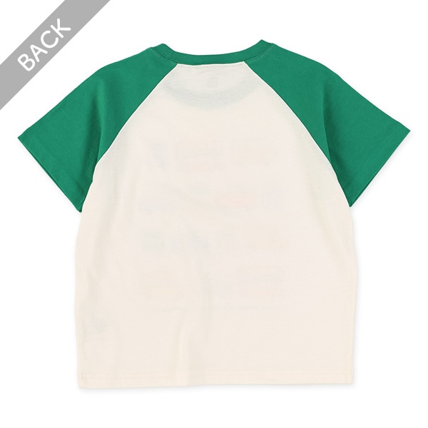 くるま転写プリントラグラン半袖Tシャツ