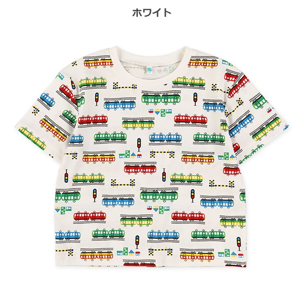カラフル汽車電車半袖Tシャツ