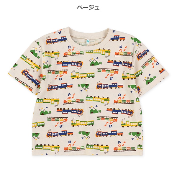 カラフル汽車電車半袖Tシャツ
