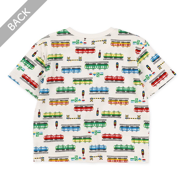 カラフル汽車電車半袖Tシャツ