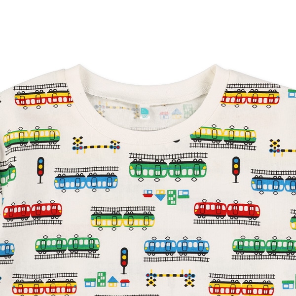 カラフル汽車電車半袖Tシャツ
