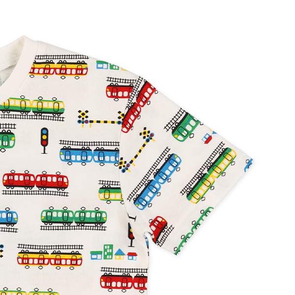 カラフル汽車電車半袖Tシャツ