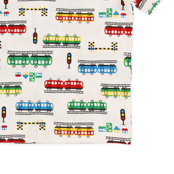 カラフル汽車電車半袖Tシャツ