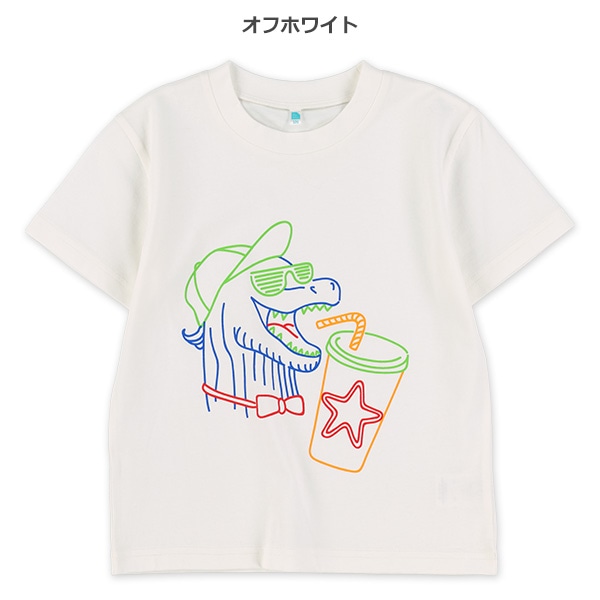 ネオン恐竜半袖Tシャツ