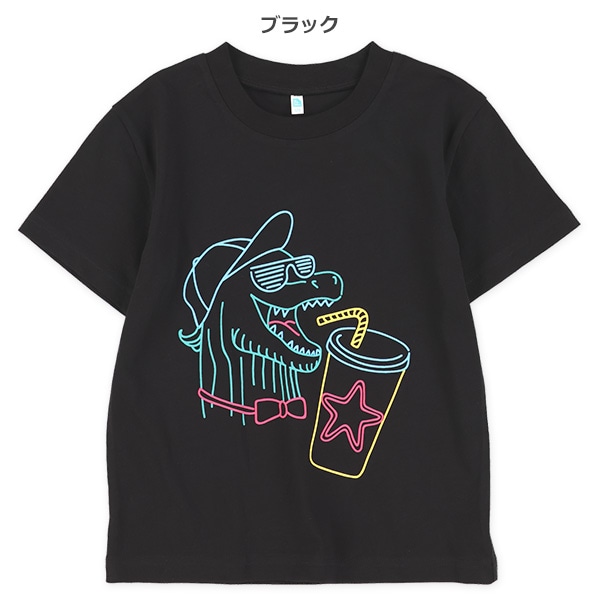 ネオン恐竜半袖Tシャツ