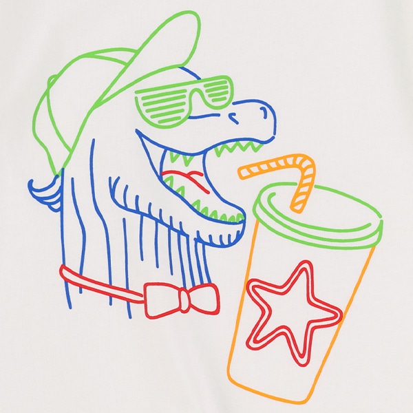ネオン恐竜半袖Tシャツ