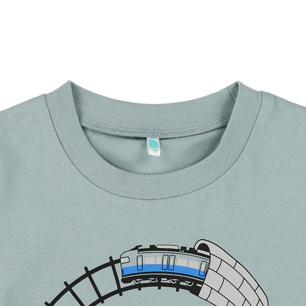 線路サークルプリント半袖Tシャツ
