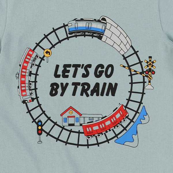 線路サークルプリント半袖Tシャツ