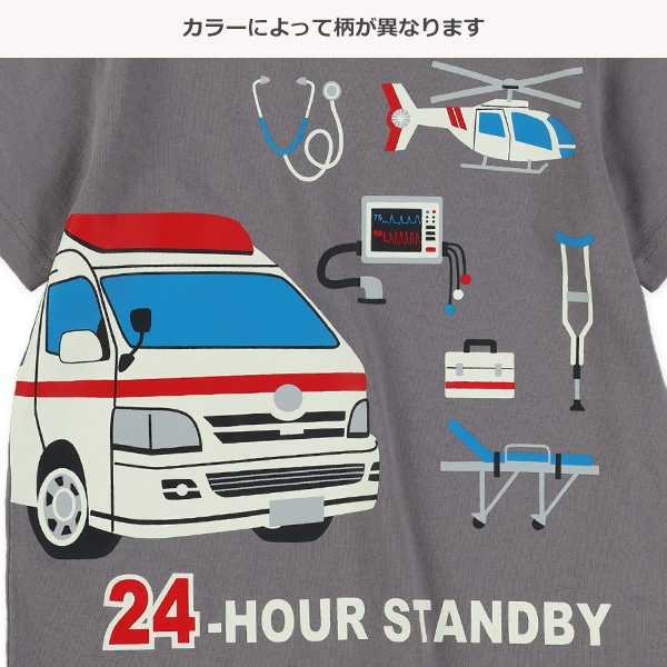はたらくくるまプリント半袖Tシャツ