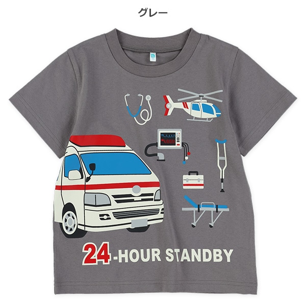 はたらくくるまプリント半袖Tシャツ