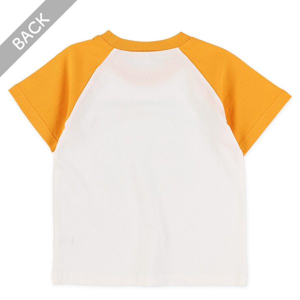 袖配色立体ロゴラグラン半袖Tシャツ