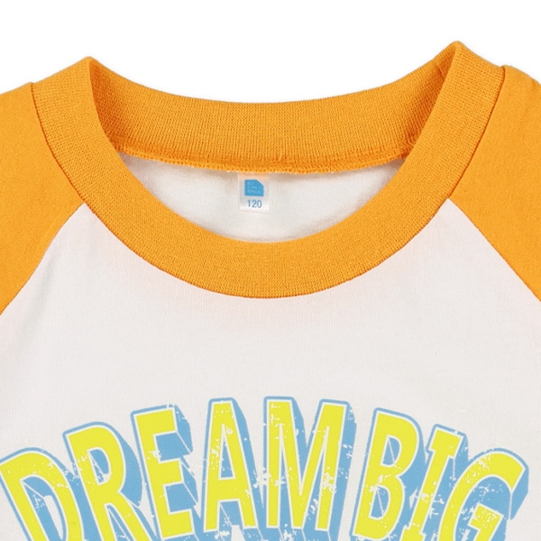 袖配色立体ロゴラグラン半袖Tシャツ
