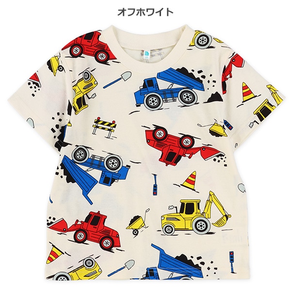 恐竜・はたらくくるま総柄半袖Tシャツ