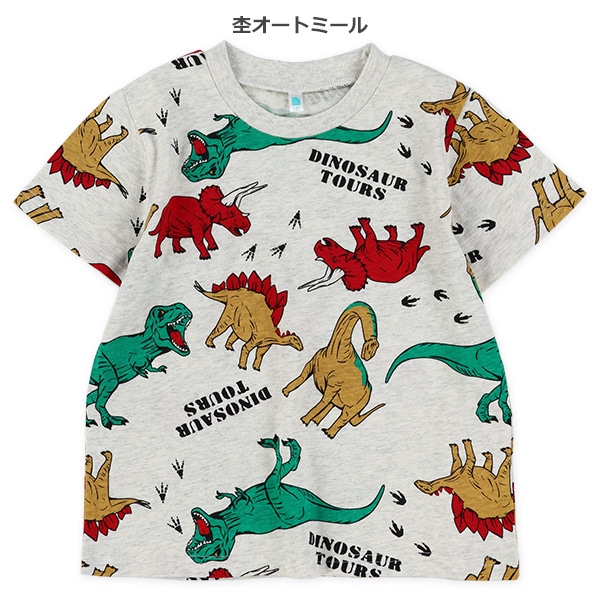 恐竜・はたらくくるま総柄半袖Tシャツ