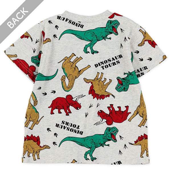恐竜・はたらくくるま総柄半袖Tシャツ