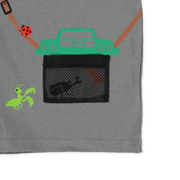 虫かごメッシュポケット半袖Tシャツ