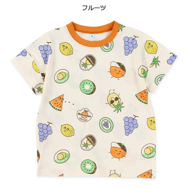 野菜フルーツ総柄半袖Tシャツ