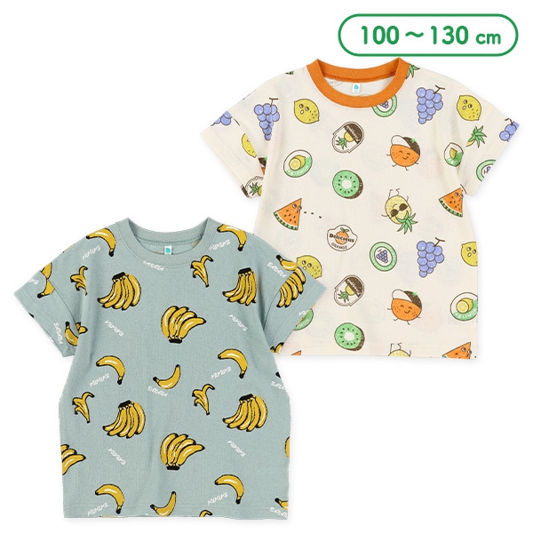 野菜フルーツ総柄半袖Tシャツ