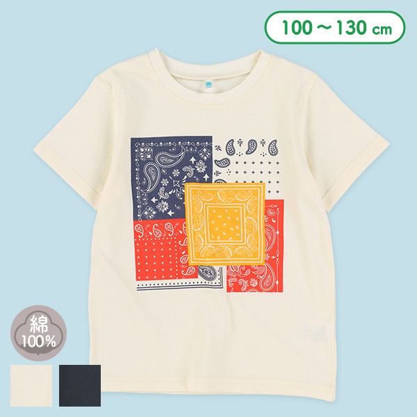 ペイズリー半袖Tシャツ