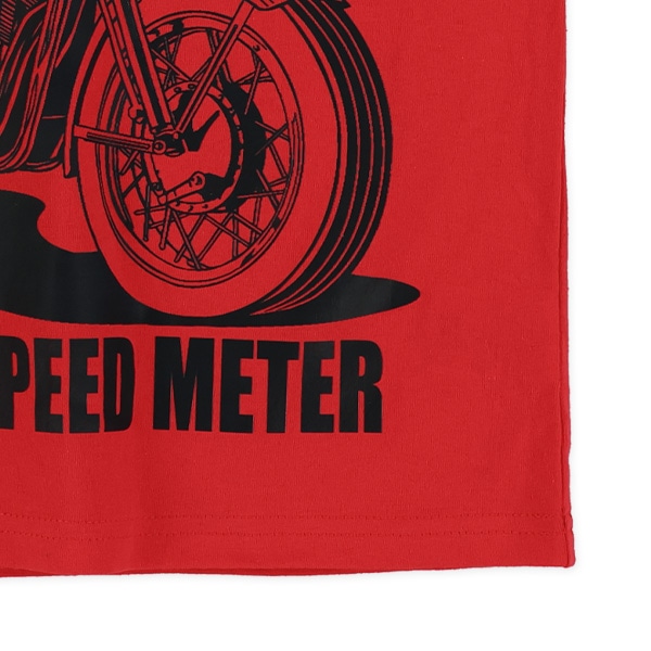 バイク英字プリント半袖Tシャツ
