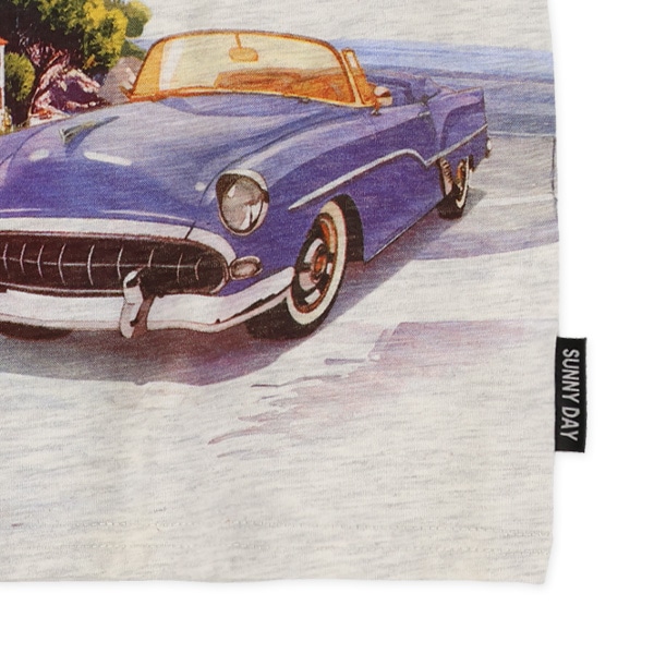 風景プリント半袖Tシャツ