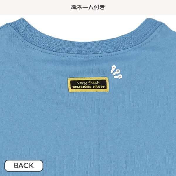 フルーツロゴプリントドロップショルダー半袖Tシャツ