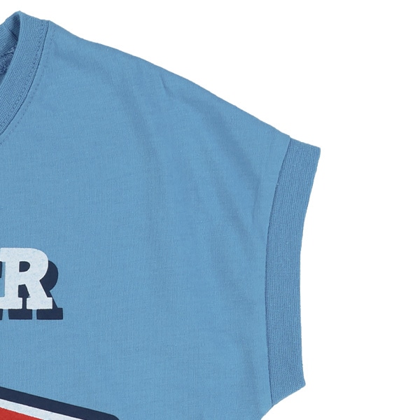 フルーツロゴプリントドロップショルダー半袖Tシャツ