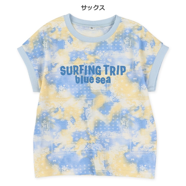 バンダナ柄ドロップショルダーTシャツ