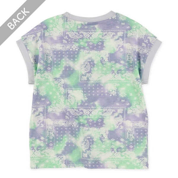 バンダナ柄ドロップショルダーTシャツ